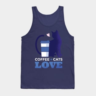 Coffee and Cats Love Design Tank Top